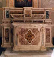 Altar made for an ancient roman church