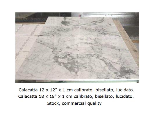 Calacatta tiles stock commercial quality