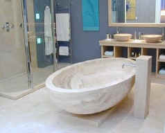 bagno completo en travertino romano classico, macizo